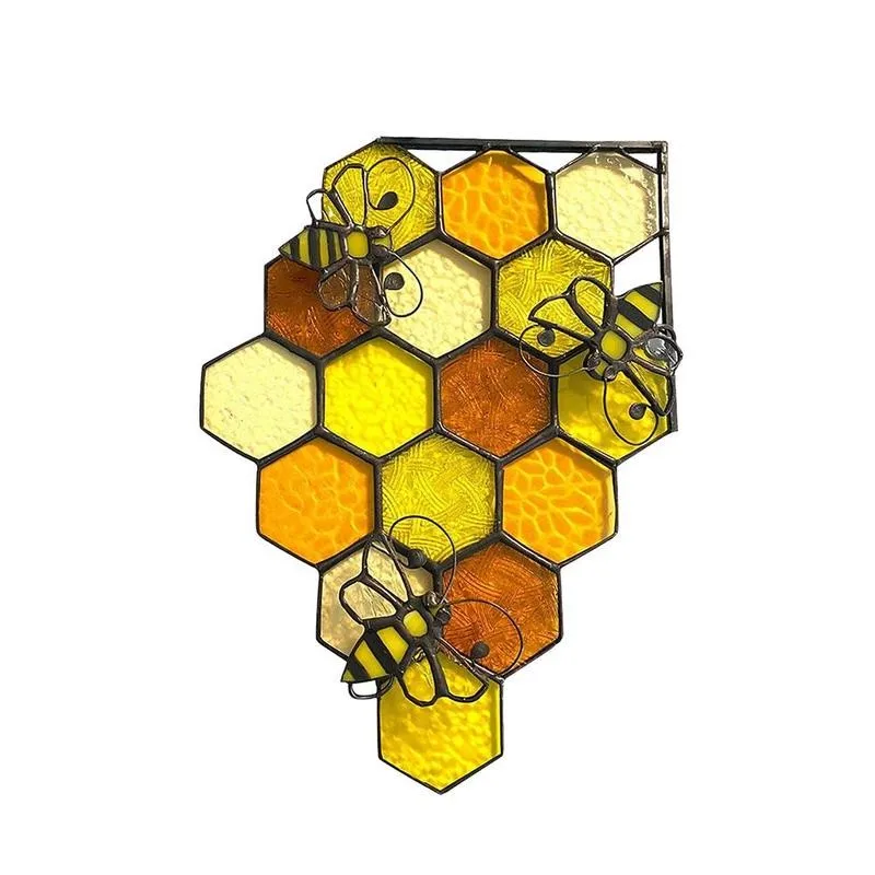 4 стиля королева пчела защита от меда Suncatcher медовая мозаика ручной работы