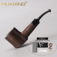 bent stem tobacco pipe made by ebony wood smoking handmade pipe 9mm filter free 10 tools free shipping