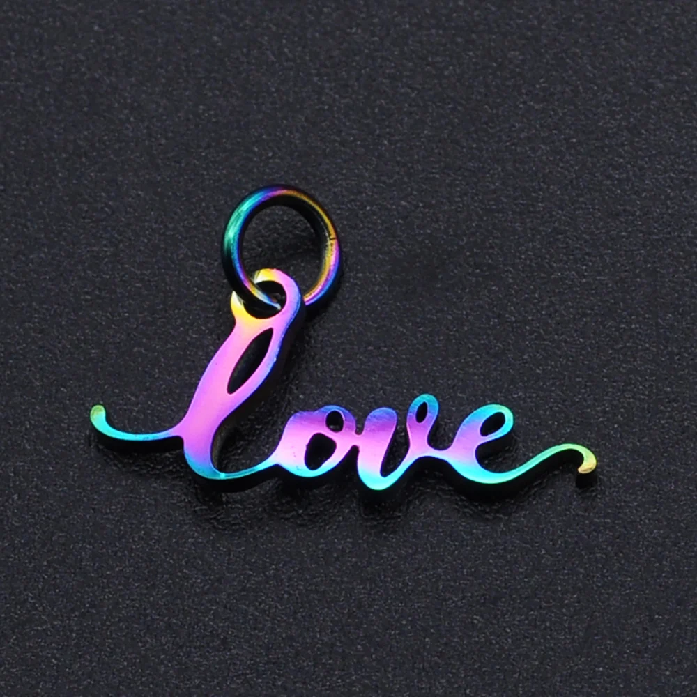 5 шт./лот 100% Подвеска из нержавеющей стали с надписью Love Word оптовая продажа