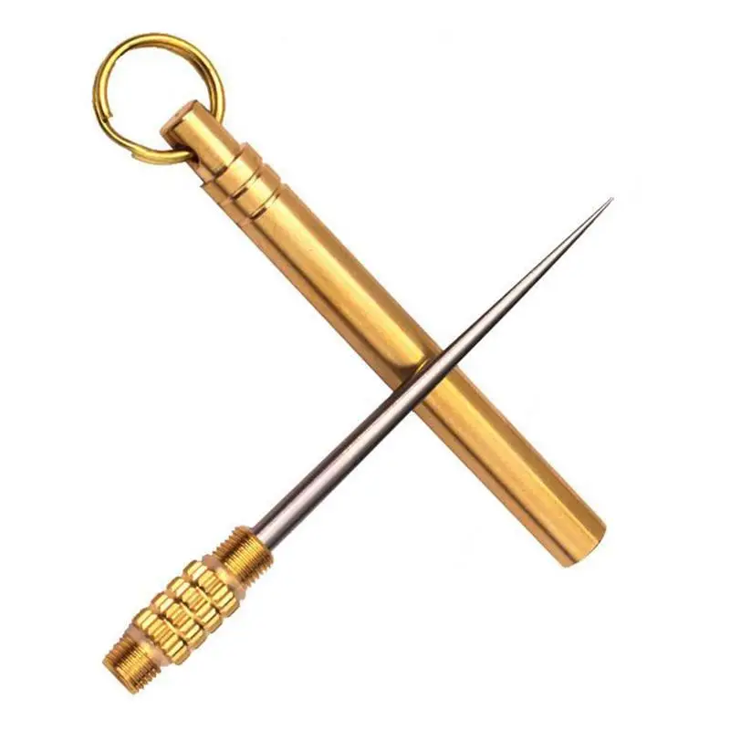 

Outdoor EDC Picnic Toothpick Metal Fruit Fork Toothpick Portable Barbecue Tooth Cleaning Supply with Holder Camping Picnic