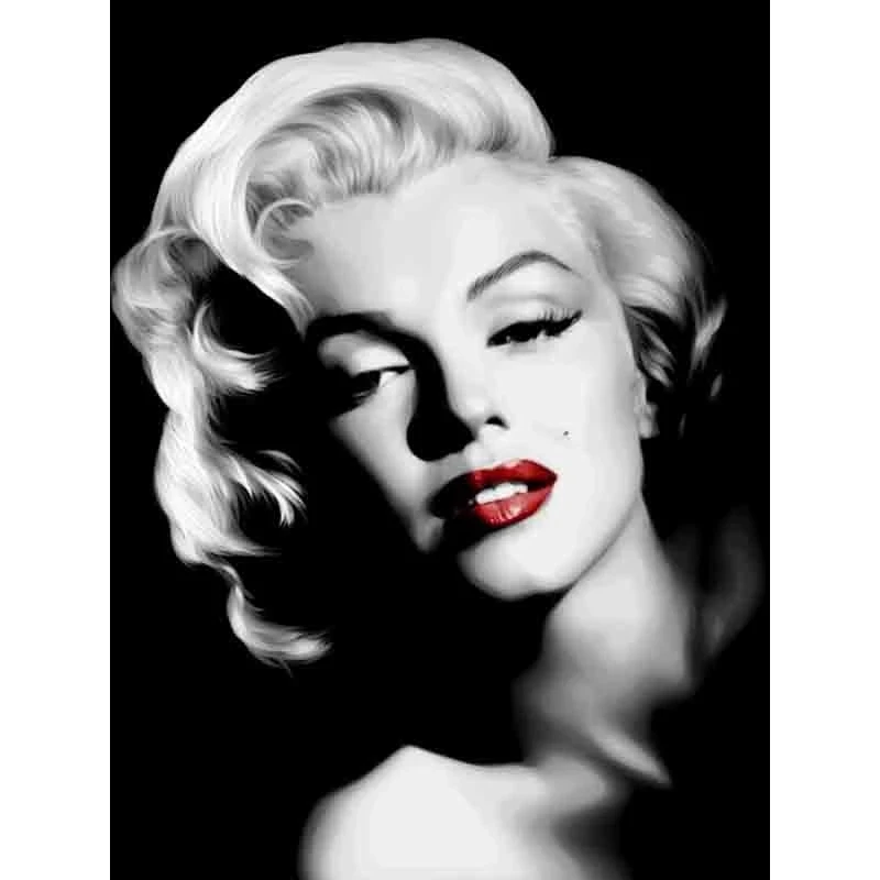 

Marilyn Monroe Diamond Painting Sexy Lady Square Diamond Embroidery Mosaic Rhinestone Black White Cross Stitch Kit Home Decor