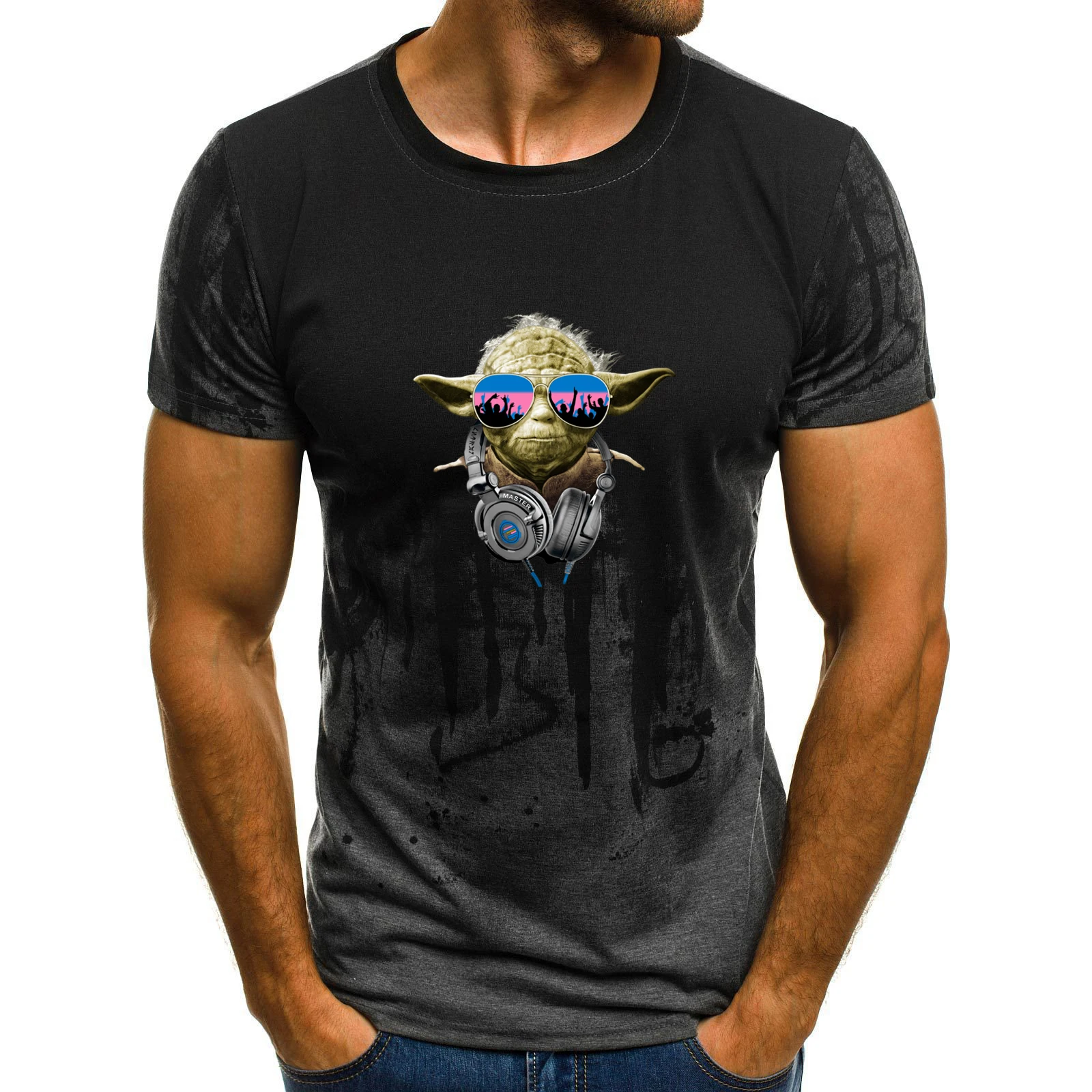 

Summer new 3D printing T-shirt ink painting graphic T-shirt popular O-neck short-sleeved T-shirt men's oversized T-shirt shirt