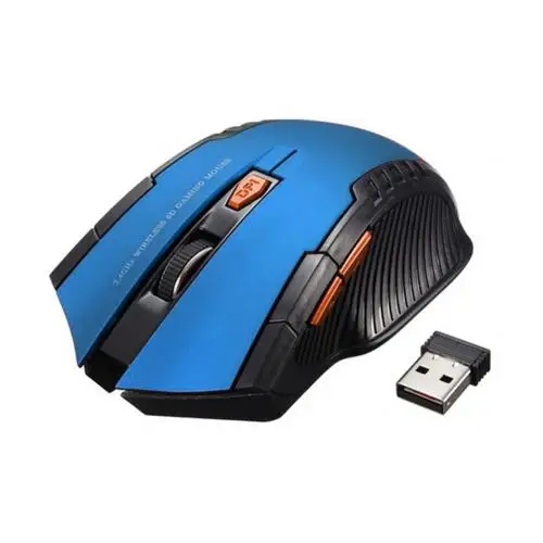 Синий Игровая мышь беспроводная оптическая мышь 1600 dpi 2,4G эргономичная мышь геймер USB приемник Mause для ПК игровых ноутбуков - Цвет: Синий