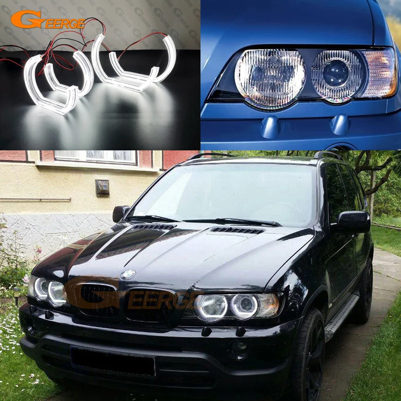 

For BMW X5 X5M E53 E70 Excellent quality DTM M4 Style Ultra bright led Angel Eyes kit halo rings DRL