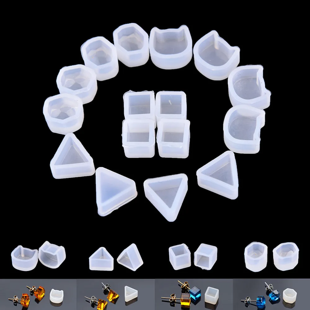 

2Pcs DIY Mold Resin Casting resin molds for jewelry Multi Design Women Clear Silicone Mold For Making Jewelry Earrings