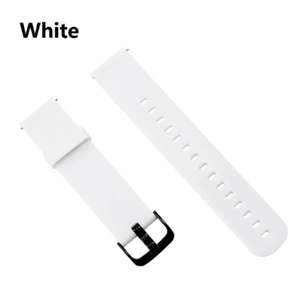 White Силиконовый ремешок для часов Xiaomi Huami Amazfit Bip Little Band 20 мм ремешок для Amazfit Beep браслет на запястье samsung gear S2 S4 - Цвет: White