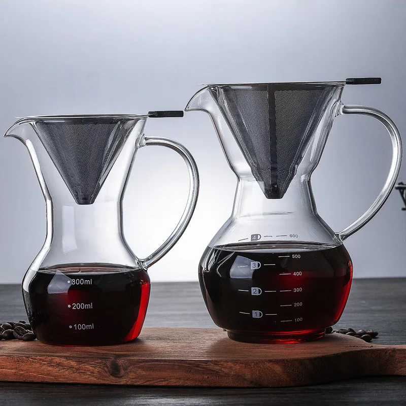 Портативный стеклянный чайник для кофе-машины высокотемпературный термостойкий