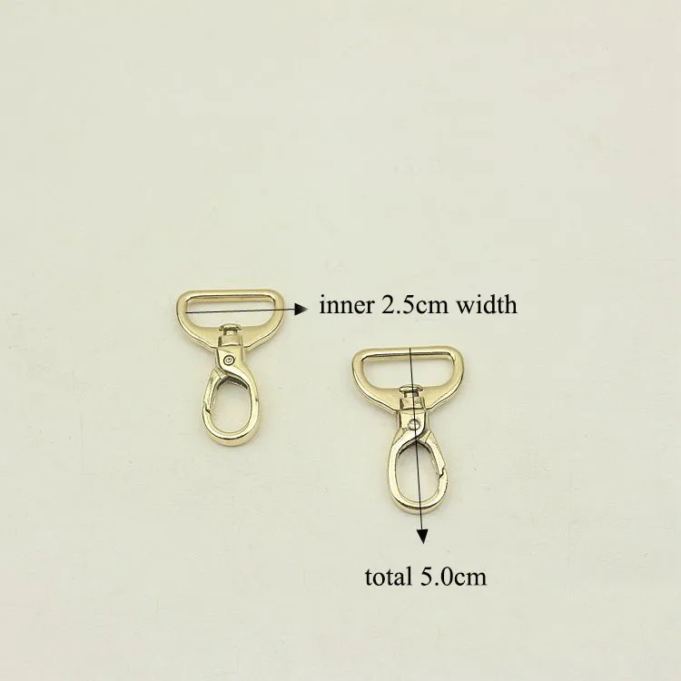 50pcs 16/19/25/31mm Luggage Hardware Accessory Metal Snap Buckles Bag Strap Swivel Clasp Lobster Hook DIY Keychain Clip