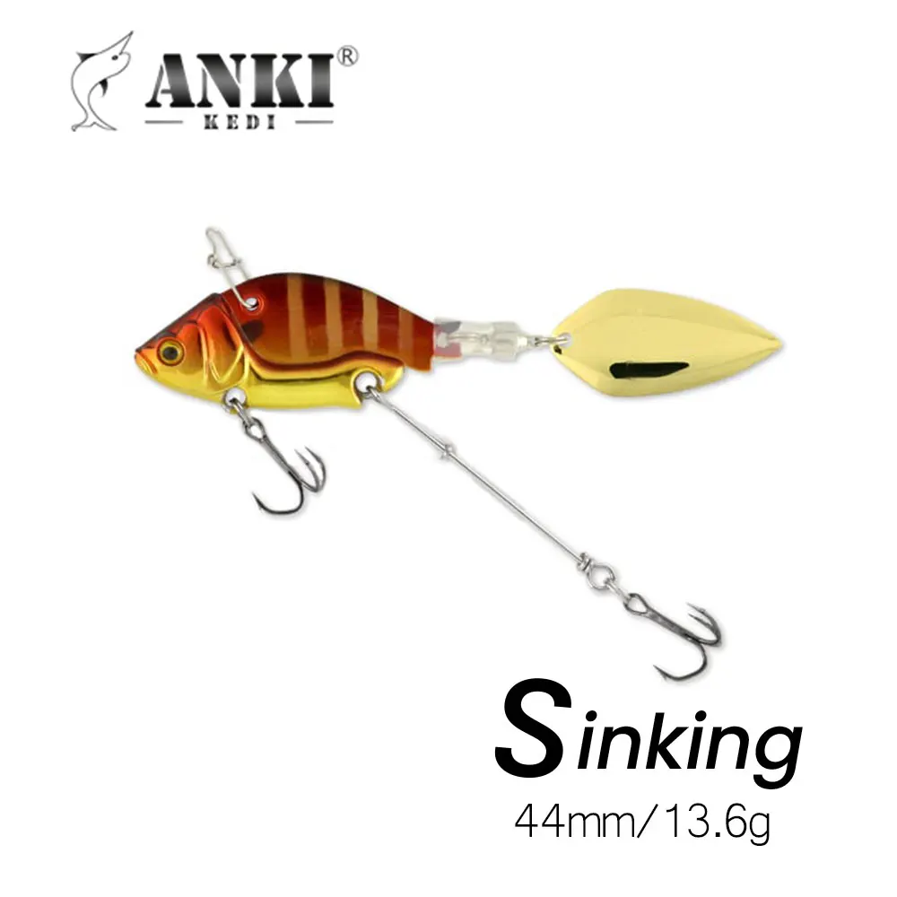 

Рыболовная приманка Deracou, приманка, погружная Приманка Vib с металлическими хлопьями, искусственная приманка 44 мм/13,6 г, BassLegend Tailspin, микро шпин...