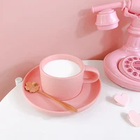pink macaron mug creative simplicity ins style give girl a gift with spoon and saucer afternoon tea set 200ml coffee milk cup