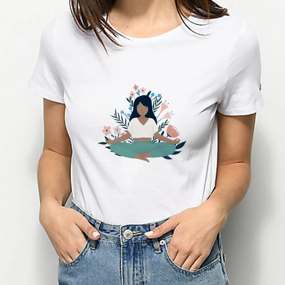 

Spring Flower Beautiful Women Tshirt Aesthetic Clothes Girls Can Do Anything Harajuku 90s Family Look Casual Girl Next Door