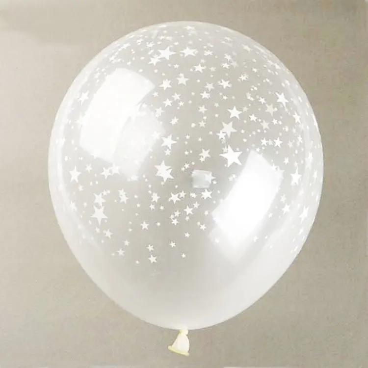 

12 inch star print balloon Valentine's day wedding wedding room birthday party decoration atmosphere transparent latex balloon