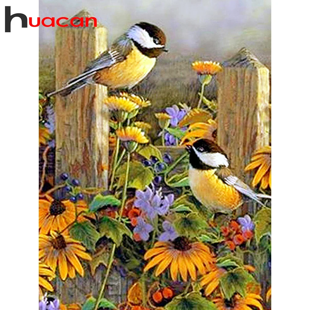 Алмазная вышивка Huacan Bird полноразмерная алмазная живопись с животными картина 5D