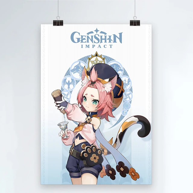 

Game Genshin Impa Poster Canvas Comics Vintage Printed Painting Home Decor For Numbers Wall Art Living Study Child Room Bedroom