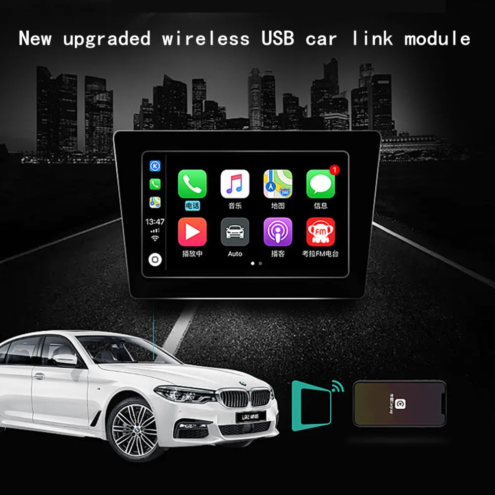 Модернизированный беспроводной usb-ключ CarPlay для Apple Mirror Link Carlife Android автоматический телефон для Android системы навигации ТВ адаптер