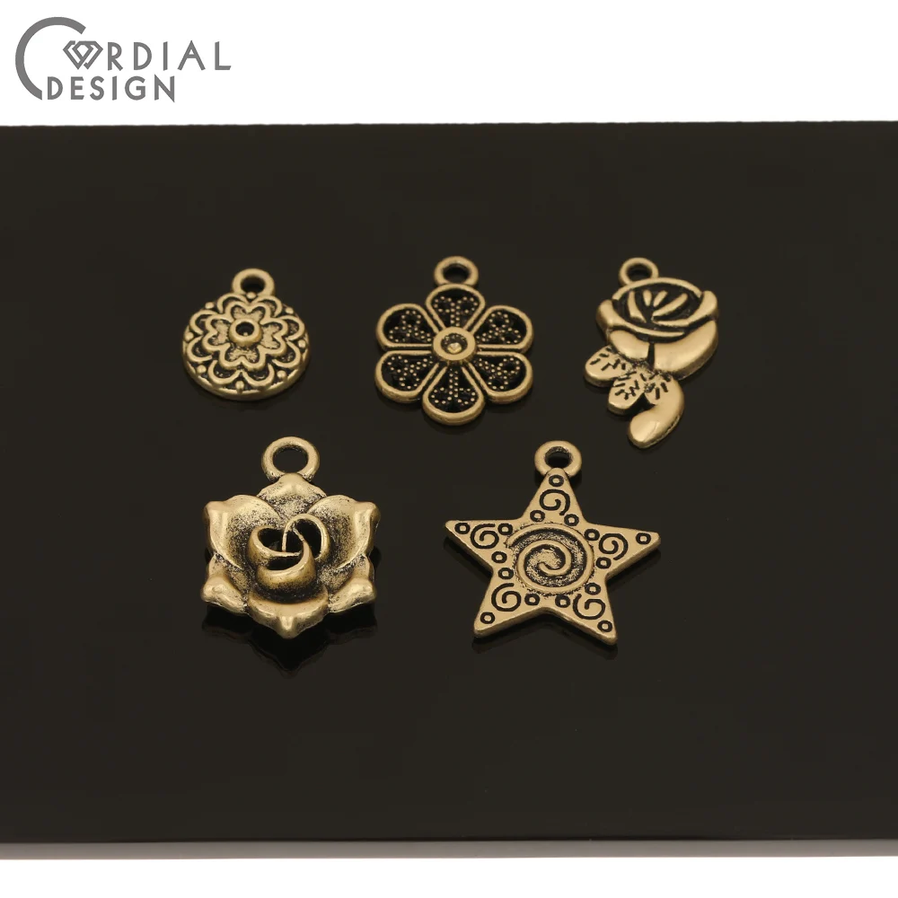 

Cordial Design 100Pcs Jewelry Accessories/Antique Gold/DIY Charms/Pendant/Flower Shape/Jewelry Findings & Components/Hand Made