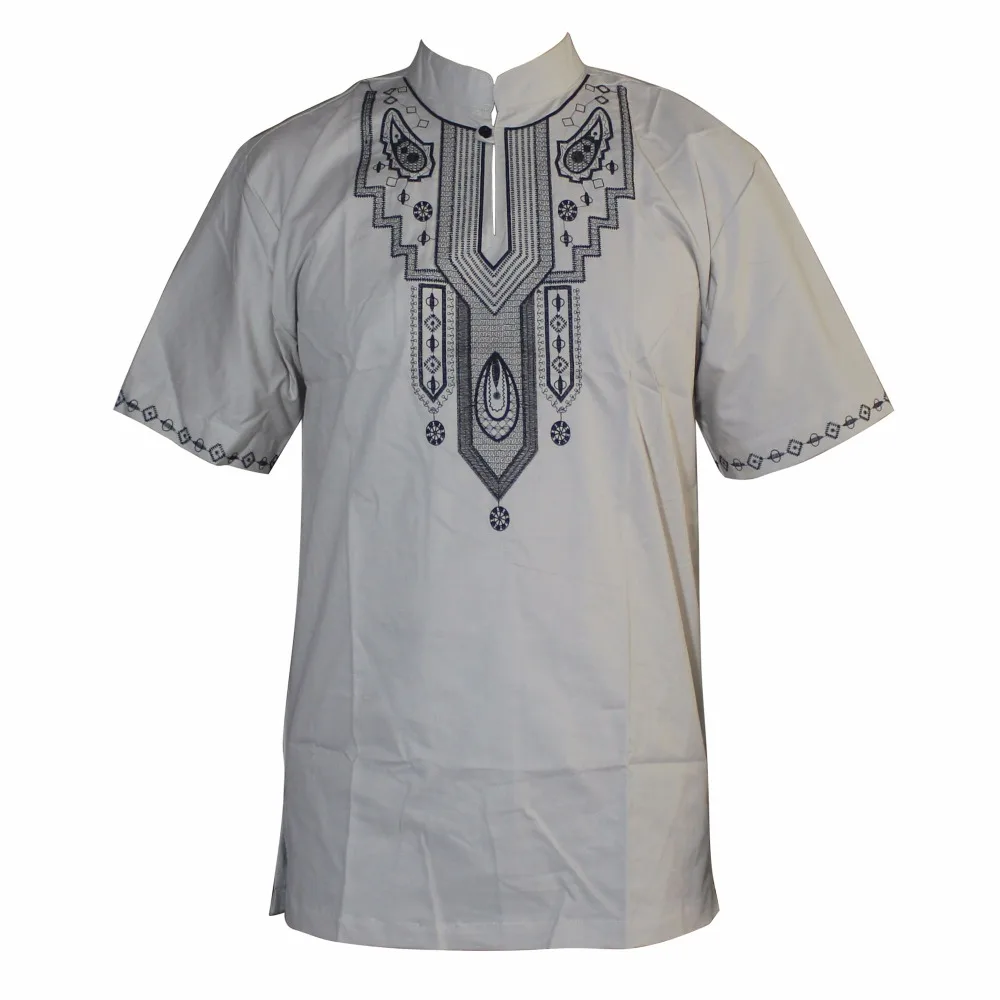Embroidery Slim Hippie Dashiki Muslim T-Shirts Short Sleeve Ankara Design Traditional African Clothing Wholesale рубашка мужская