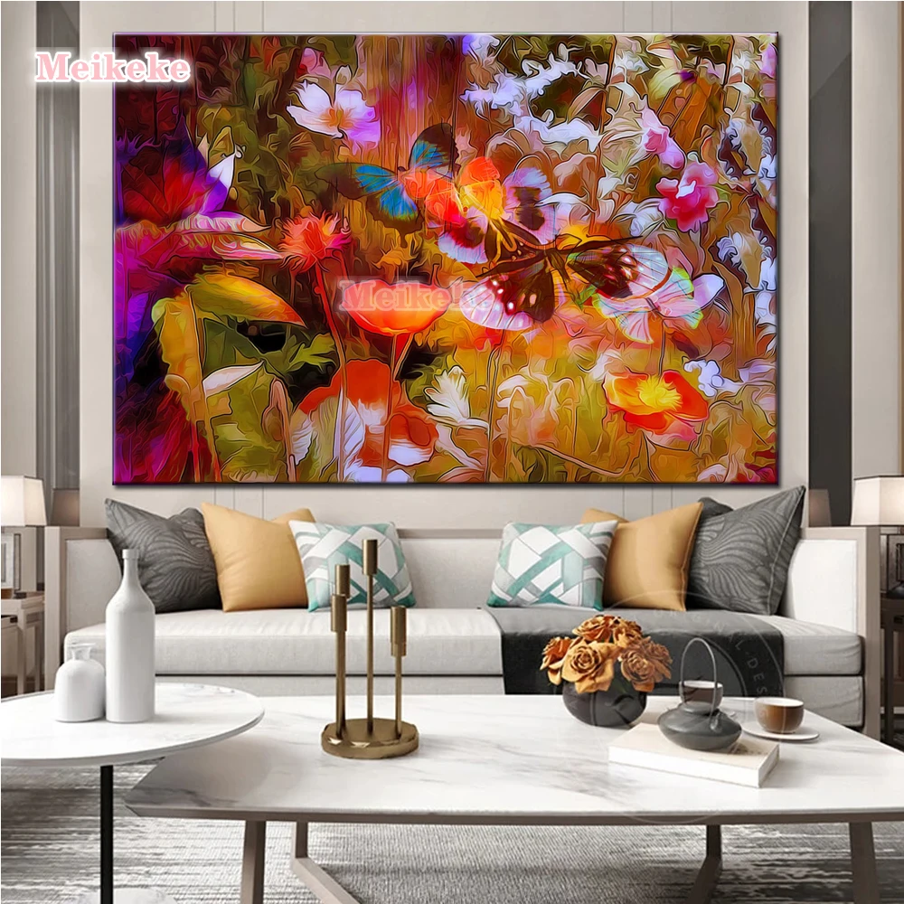 

5D алмазная живопись «сделай сам», абстрактная бабочка, цветок, пейзаж, картина, полная квадратная/круглая Алмазная вышивка, домашний декор, ...