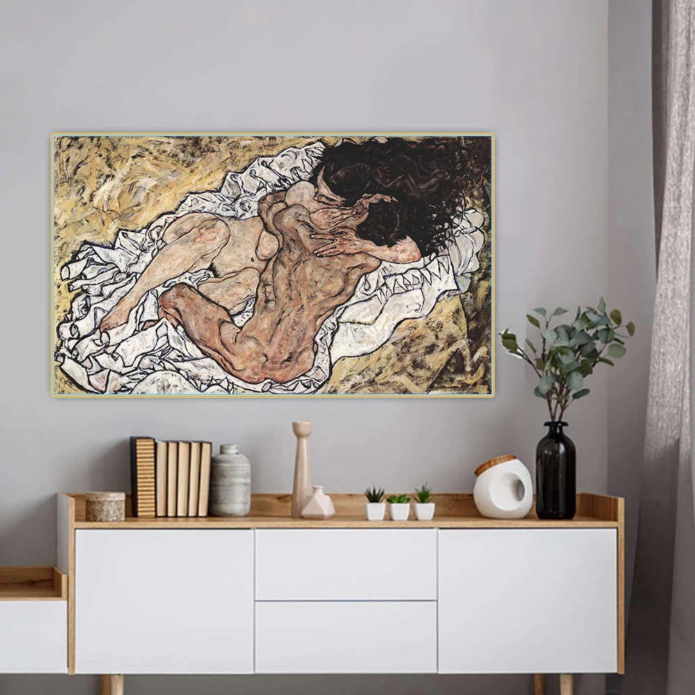 Citon Egon Schiele 》 Hug (lovers II)》 холст художественная живопись маслом постер картина
