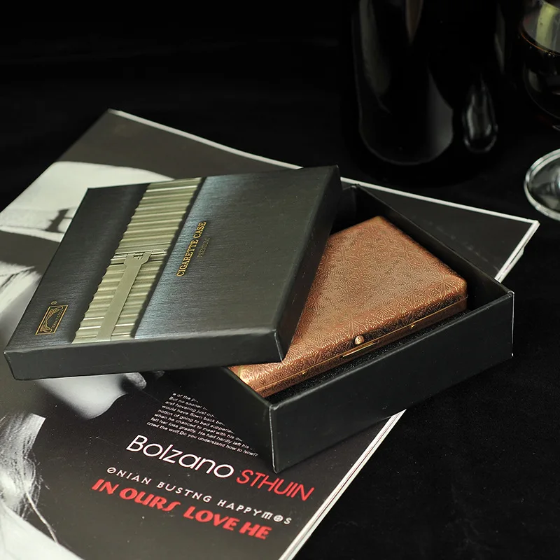 Новинка 1 шт. медный чехол для сигарет тонкие 100 'сигареты 20 металлическая