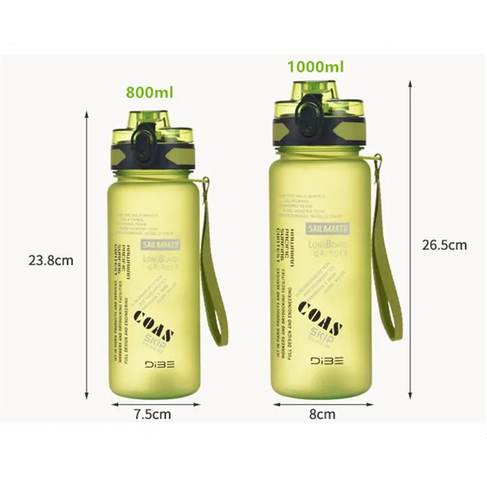 

800ml/1000ml Creative Large Capacity Bounce Cover Water Bottles Healthy Plastic Sports Outdoor Travel Bottle My Shaker Bottle