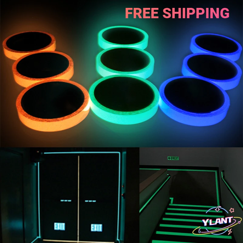

High Quality Night Vision Wall Sticker Self Adhesive Fluorescent Warning Tape Emergency Sticker Glow In Dark 1PC Luminous Tape