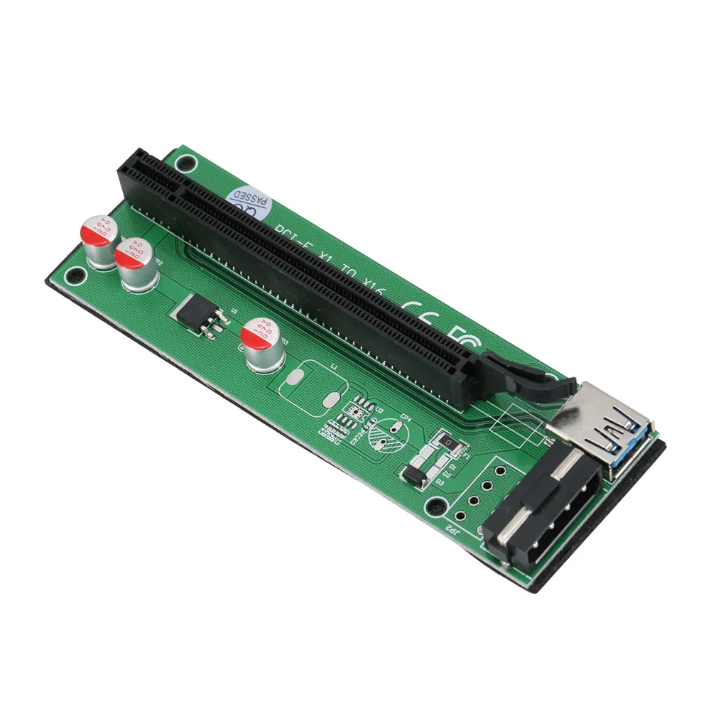 60 см PCI Express E 1X на 16X Riser Card Adapter PCIE удлинитель + USB 3 0 кабель SATA 4Pin IDE Molex шнур питания LFX