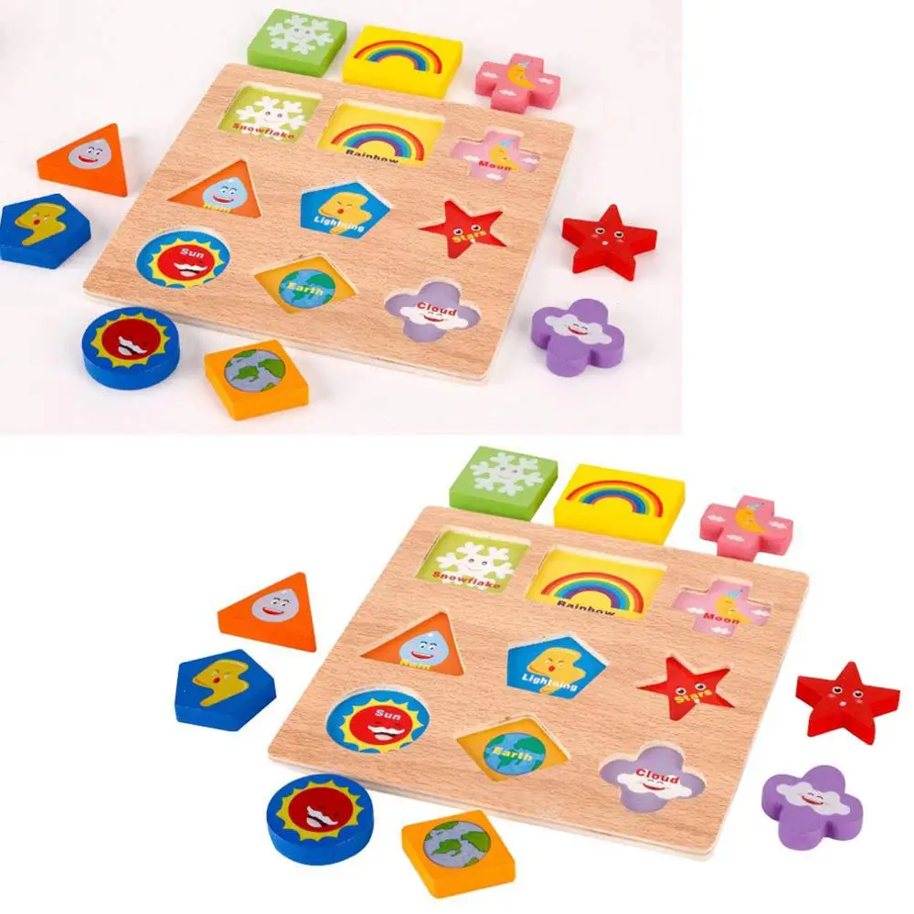

Hot Kids Wooden Paired Puzzle Color Geometrical Shape Early Learning Toys Intelligence Kids Early Educational Toys for Children