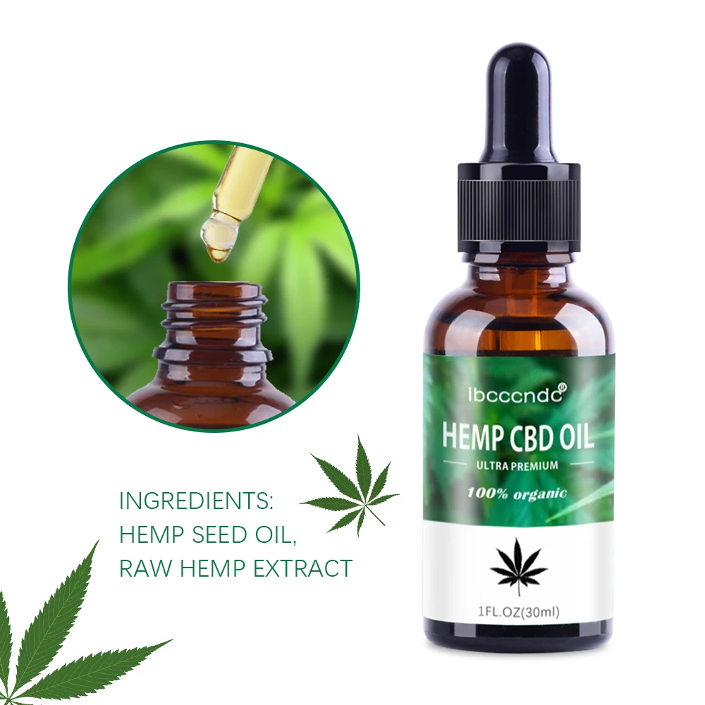 15/30 мл чистый завод конопли CBD эфирное масло с листом массажное для тела