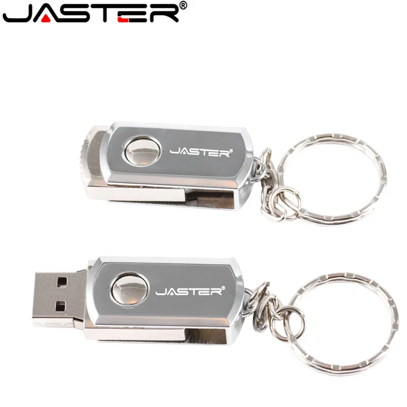 

JASTER USB 2.0 Metal Key Chain USB Flash Drive 16GB 32GB 64GB 128GB Pendrives 4GB 8GB real capacity Pen Drive usb stick