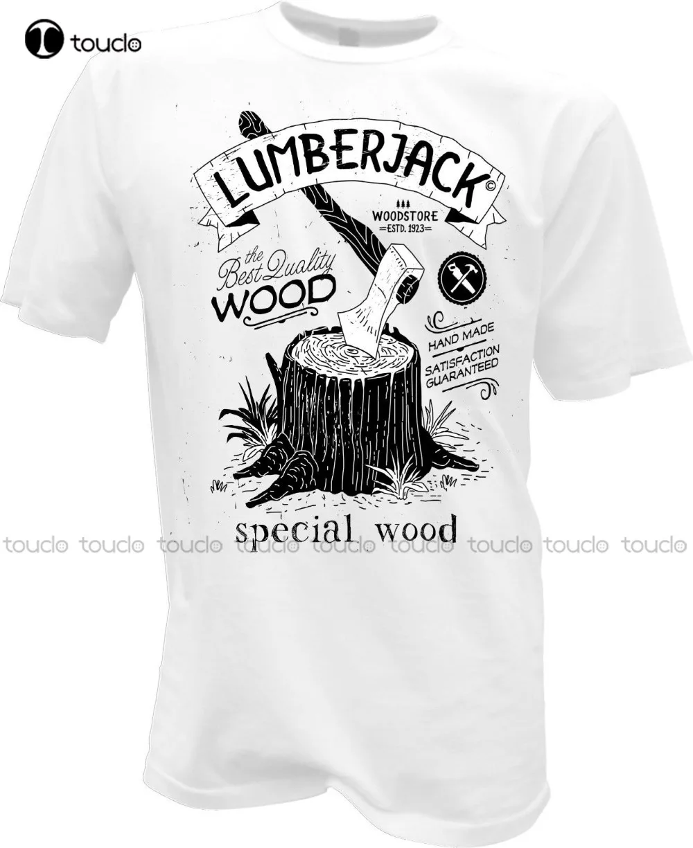 

Летняя повседневная мужская футболка хорошего качества, футболка Lumberjack Hemd Walt Axt Holz Waldarbeiter, Американская футболка на заказ, Подростковая уни...