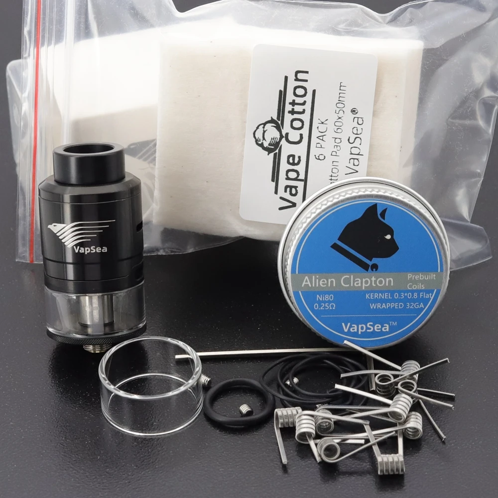 

Original VapSea RDTA atomizer 3.0ml Capacity 24mm Vaporizer Tank For vaper Electronic Cigarette Box Mod Vape