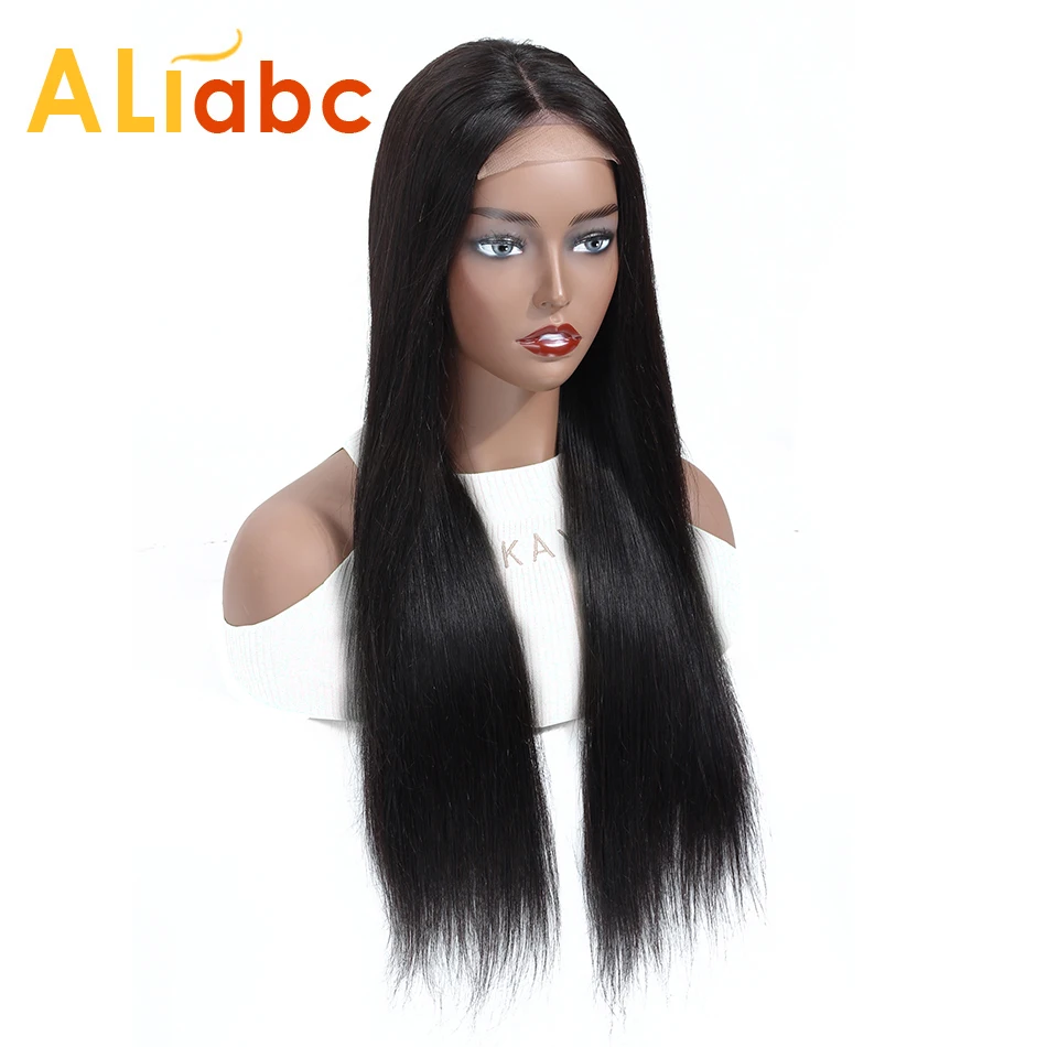 Aliabc, 4*4, парики на шнурке, бразильские прямые человеческие волосы, парики для женщин, не Реми, парики на шнурке, 150 плотность, средний коэффициент