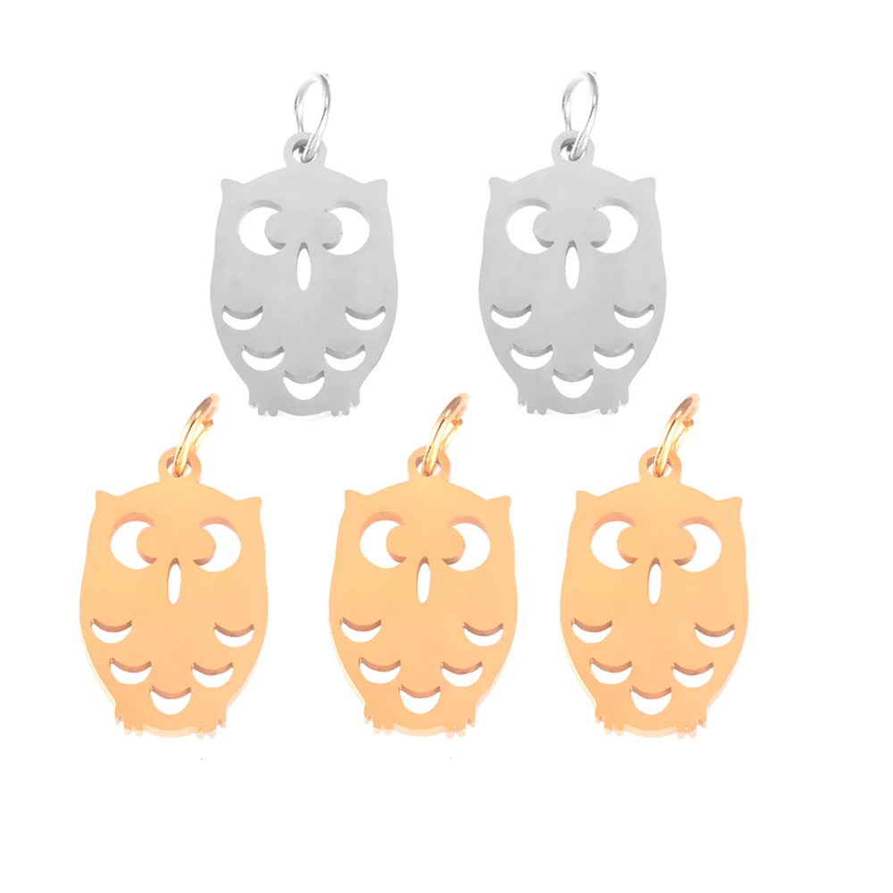 

10 шт./лот Очаровательные Подвески из полированной нержавеющей стали в виде совы для DIY браслета ожерелья Аксессуары для изготовления ювелир...