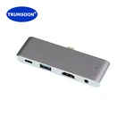 TRUMSOON Type C к HDMI-совместимый USB 3,0 C концентратор SD TF кардридер Aux адаптер для Macbook Samsung S10 Dex Xiaomi 10 TV Nintendo
