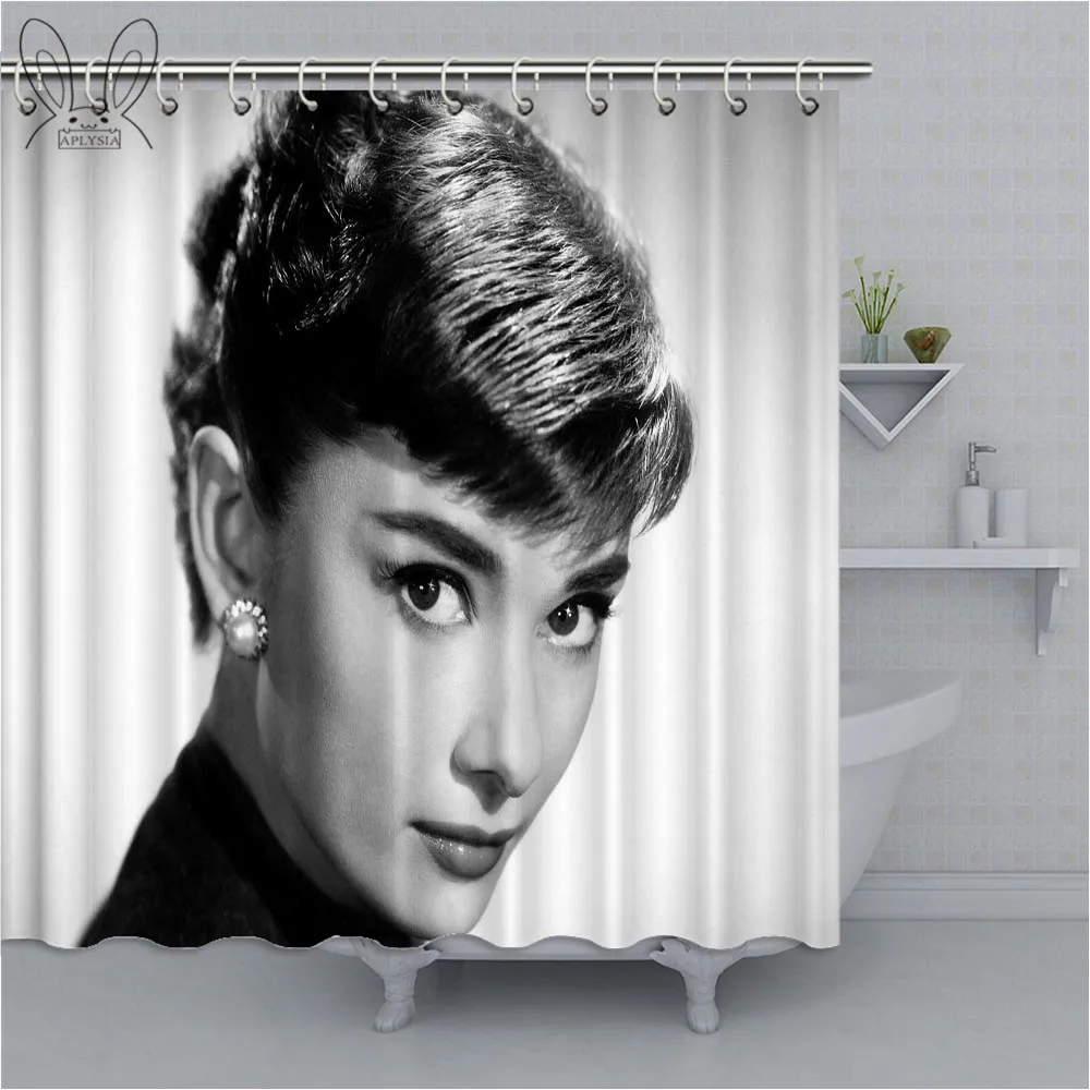 Классическая черно белая фотозанавеска для душа водонепроницаемая декоративная