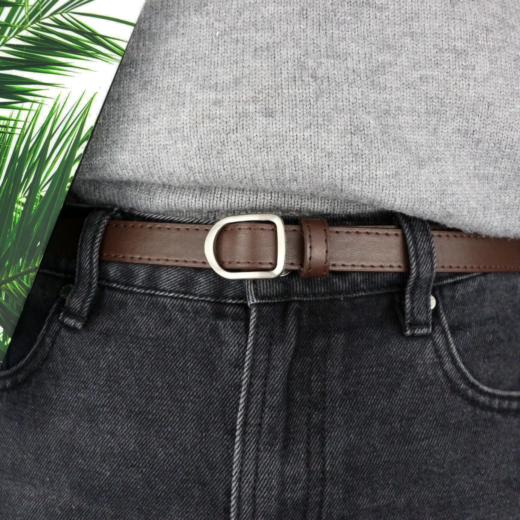 Пояс широкий регулируемый с квадратной пряжкой | Аксессуары для одежды