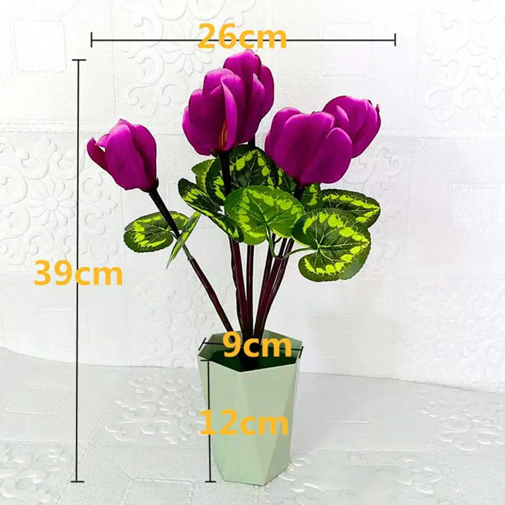 

1 Set Fake Flower Vivid Anti-fade 4 Colors Table Potted Ornaments for Home
