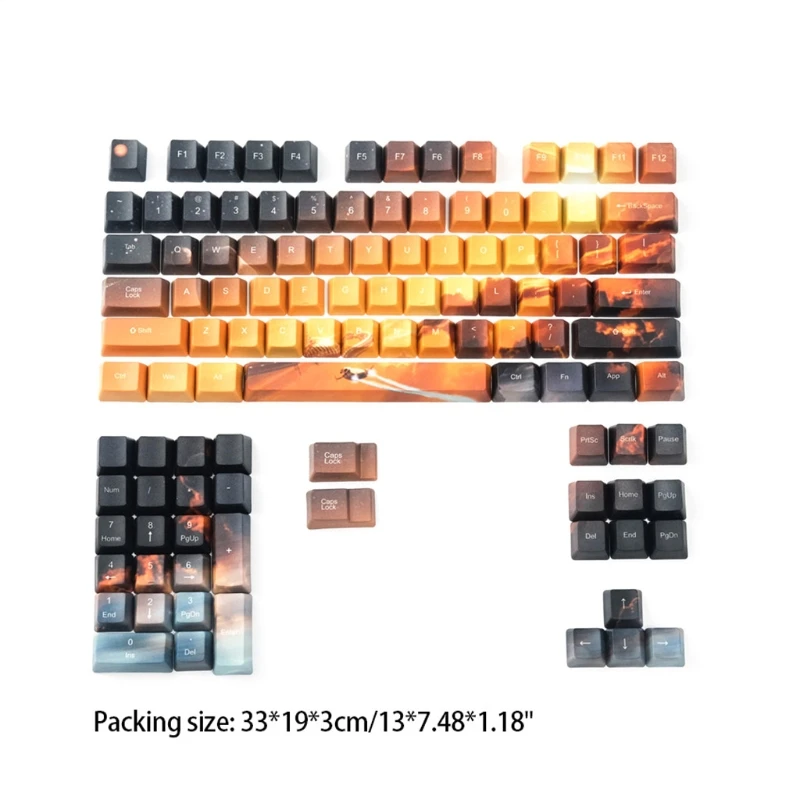 

104Keys / Set OEM Profile Key Cap PBT Dye Sublimation Keycap For MX Switch Mechanical Keyboard Saturn Theme Keycaps