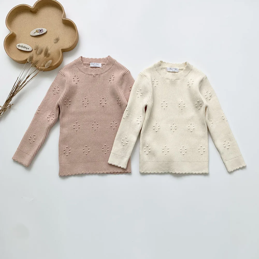 

Детский свитер ручной работы с пузырьковыми мячиками, вязаный детский свитер, пальто, кардиган для девочек, зимние свитера, свитер для мален...