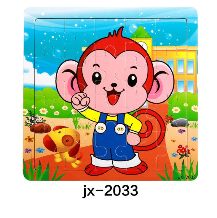 jx-2033 Детские игрушки деревянные 3d головоломки мультфильм животных интеллект Дети образовательный мозговой тизер детская танграмма формы обучающий пазл игрушка - Цвет: jx-2033