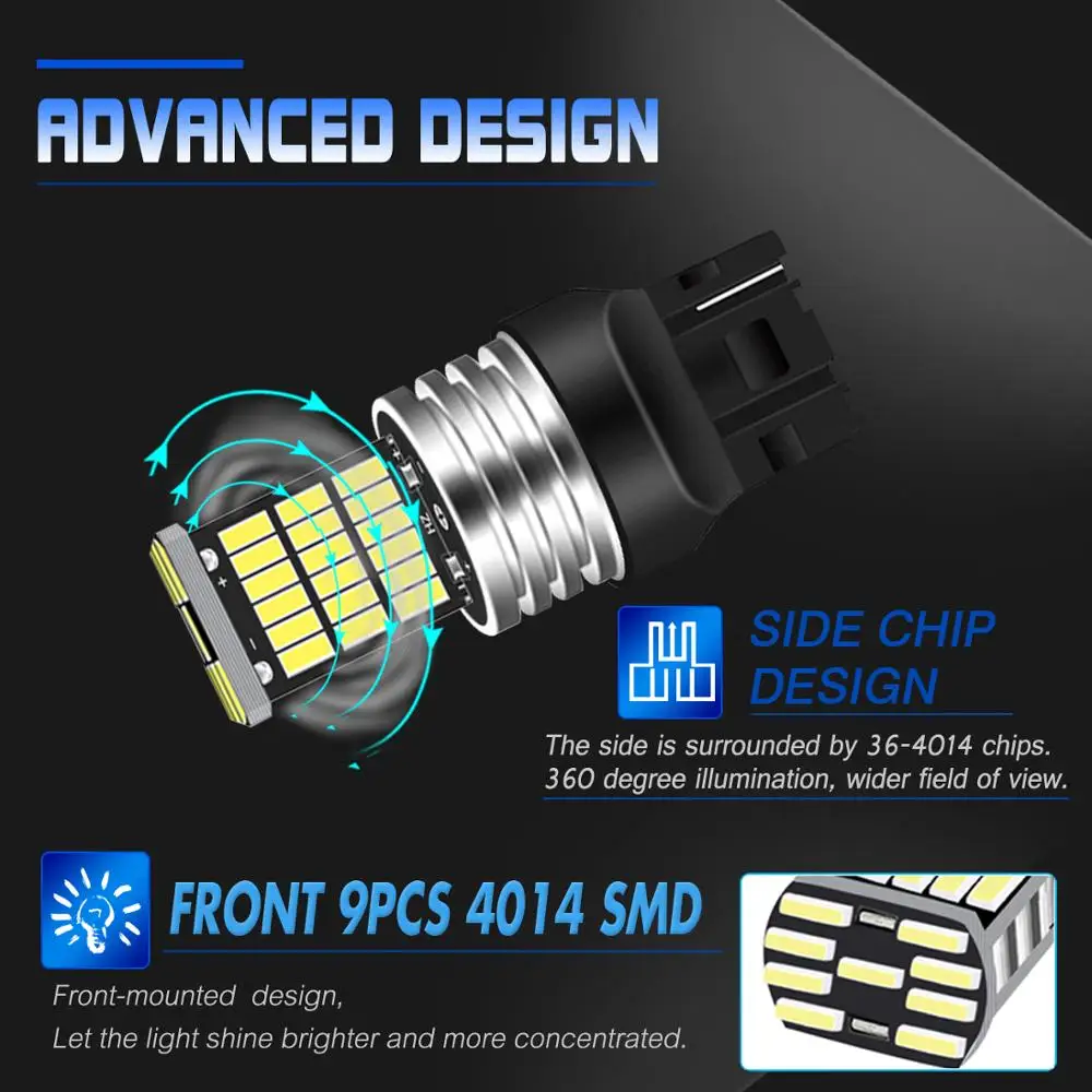 2X Canbus без ошибок T20 7440 4014 45SMD белые Автомобильные светодиодные лампы поворотные