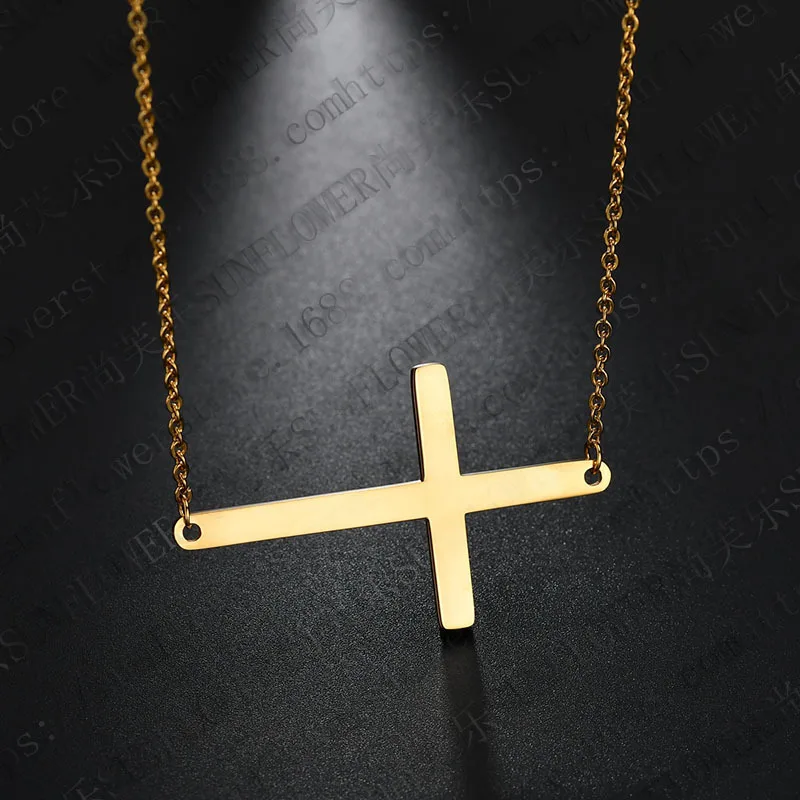 Eleple Европа Америка Леди ключицы цепи из нержавеющей стали ожерелья в виде креста