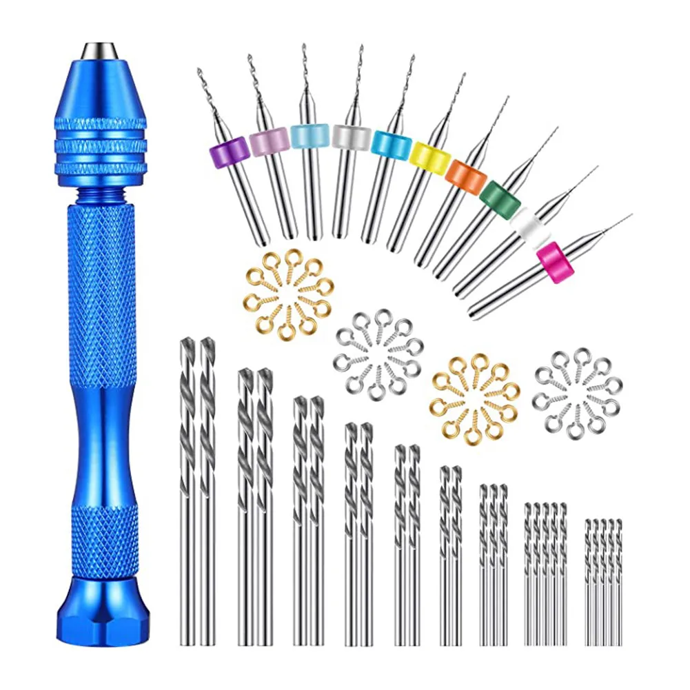 

PCB Pin Vise Drill Portable Spiral Drill Bit Work Craft DIY Eye Pins Manual