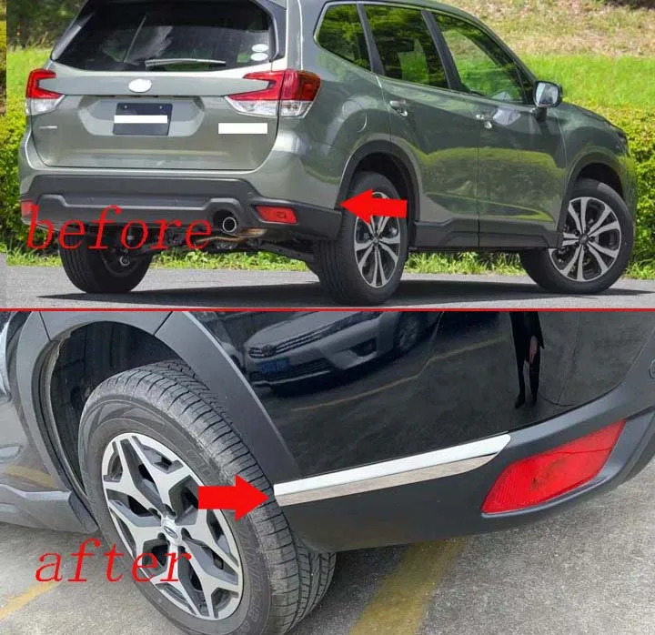 

Декоративные аксессуары для Subaru Forester SK 2018, 2019, нержавеющая сталь, защита заднего бампера