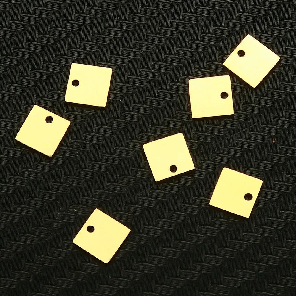 10 шт./лот квадратный кулон из нержавеющей стали для изготовления ювелирных