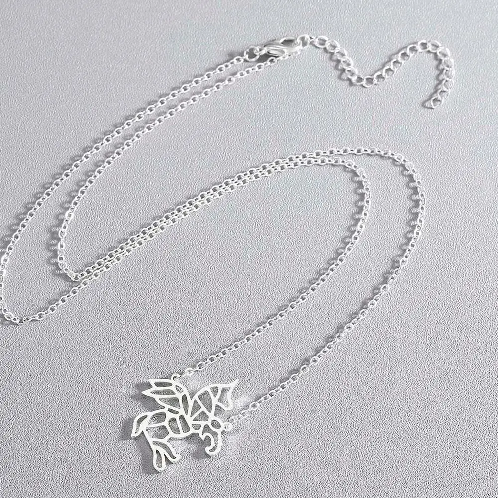 Чандлер 1 шт. летающее ожерелье с единорогами оригами Единорог голова чокер