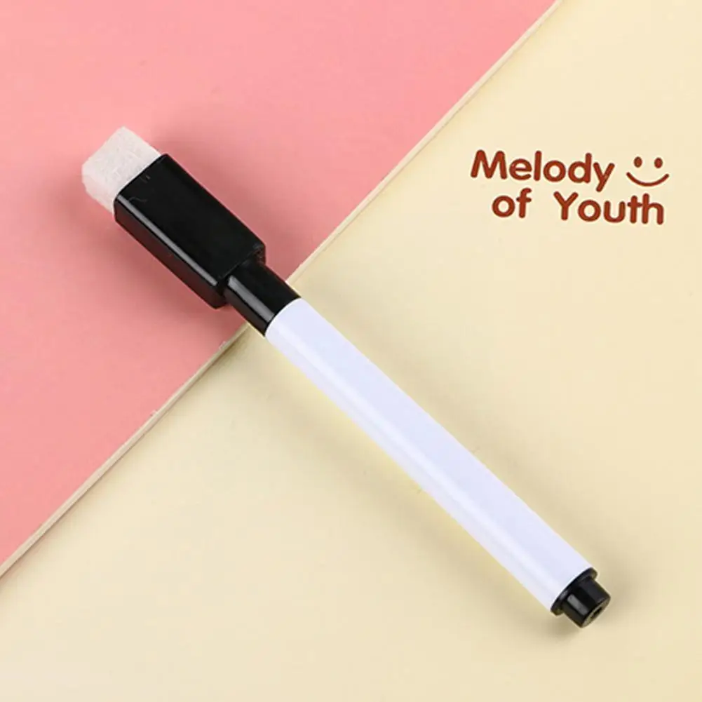 

10pcs Black Without Magnetic School Classroom Whiteboard White Pen Childrens Student Drawing Dry Markers Pens Built Eraser Y0V8
