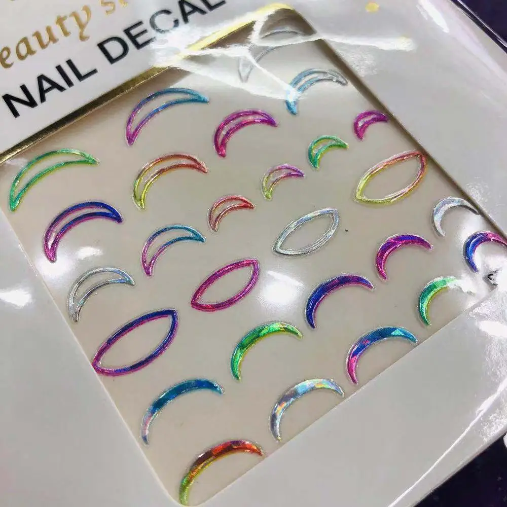 Лазерная серия красочный лазер Круглый Дизайн стикеры 3d на ногти nail art Наклейка