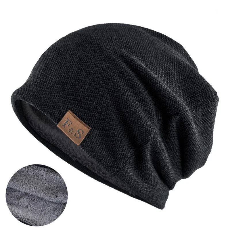 

Double Layer Velvet Beanies For Men Winter Hats For Women Girl Thick Warm Hedging Bone Sleeve Knitted Hats Skullies Bonnets Caps